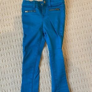 Turquoise designer girls skinny jean size 4T